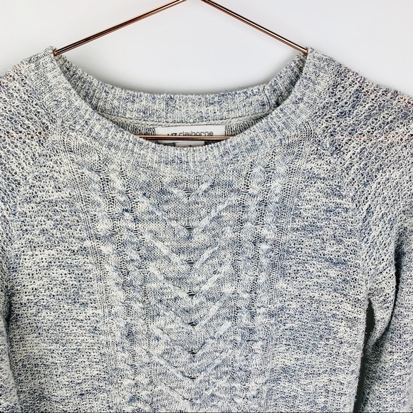 Liz Claiborne Textured Linen Blend Marled Sweater - Picture 3 of 8